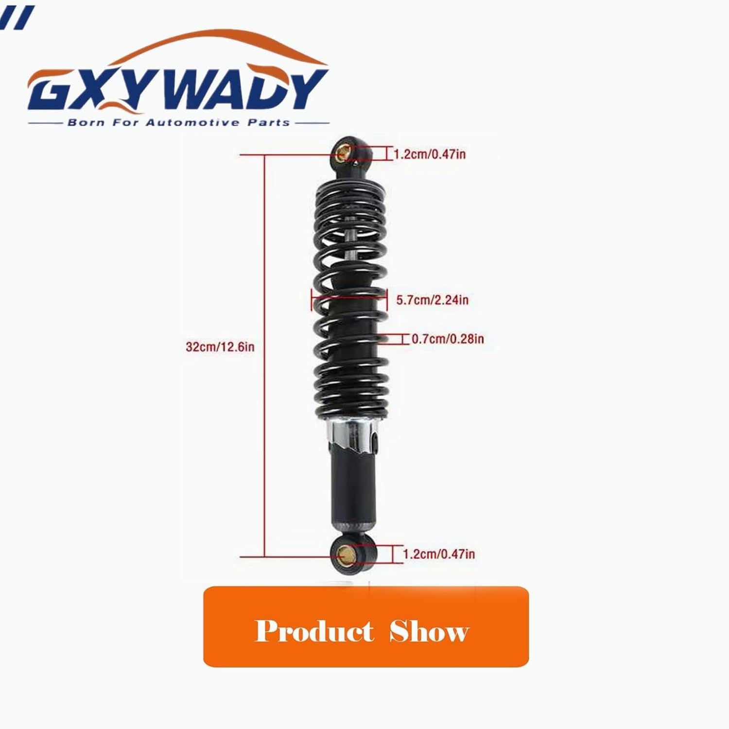 1 Pair 12.5 320mm Motorcycle Universal Rear Shock Absorbers Replacement for Suzuki Yamaha Sportster XL883 1200 90cc 110cc 125cc 150cc Dirt Bike Go Kart Black