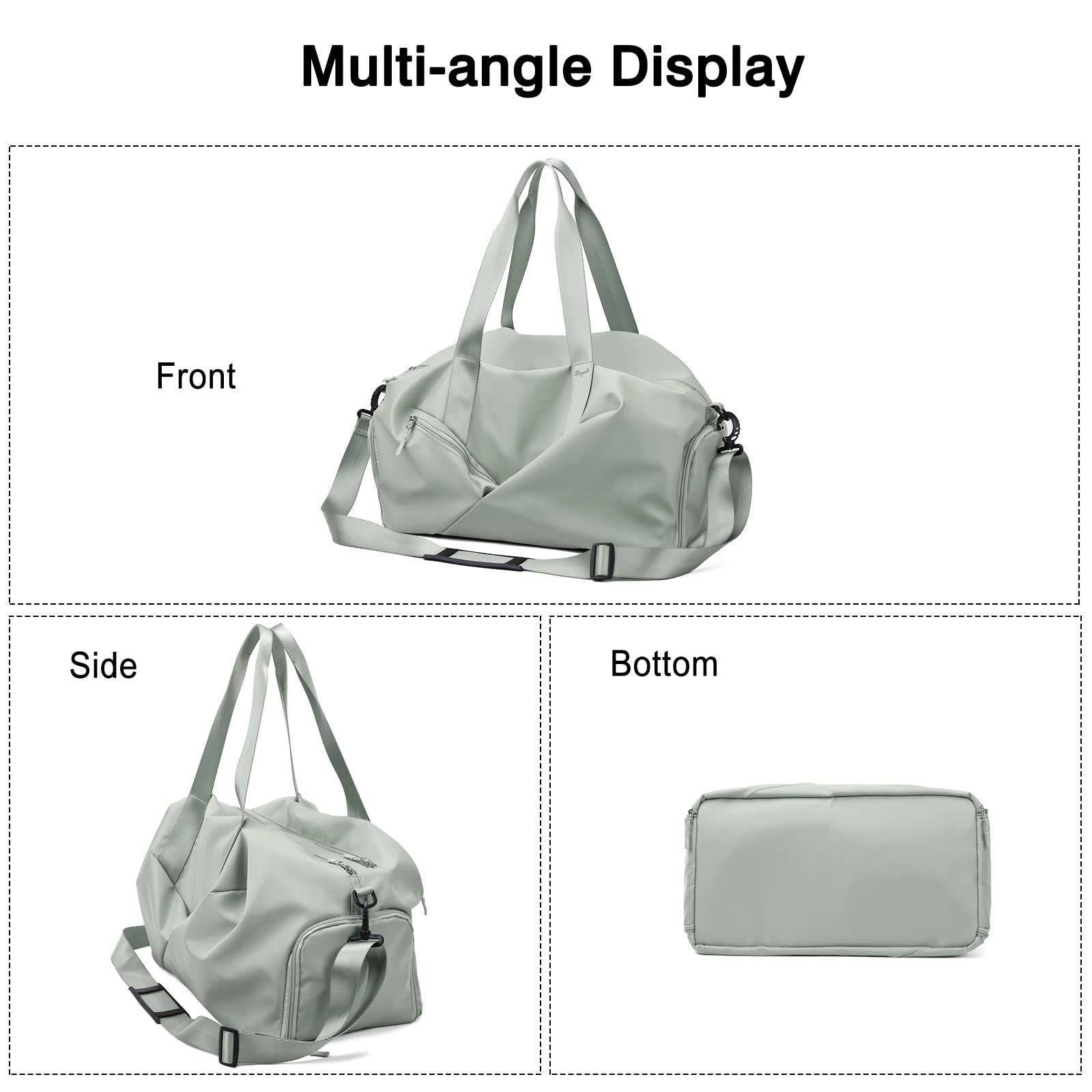 FANDARE Ultraligero Bolsa de Viaje Bolsa Deportivas de Gimnasio Bolsas de Viaje Mujer Hombre Weekender Bolsa de Fin de Semana con Bolsillo de separación húmedo y seco y Zapato Compartimento