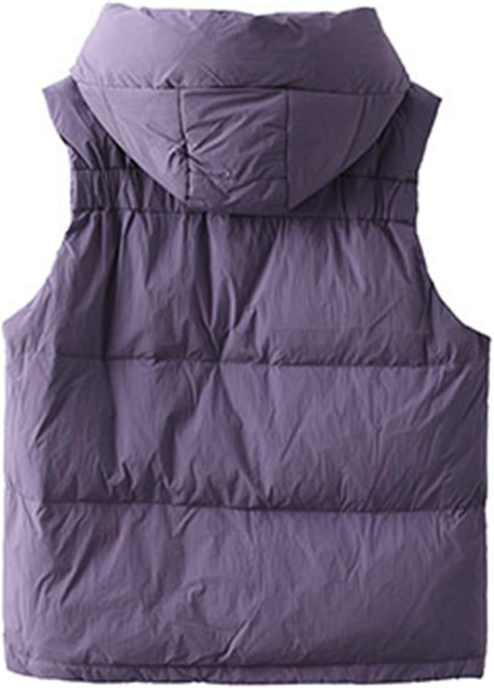 [Vihana] ホワイトダックダウン 中綿ベスト ダウンベスト 秋 冬 レディース 学生 袖なし もこもこ フード ファスナー ポ