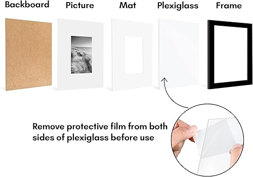 Vista 483 de Americanflat Portarretratos de 8 x 12 pulgadas con plexiglás pulido, juego de 2 portarretratos de 6 x 8 pulgadas con paspartú o para fotos de 8 x 12