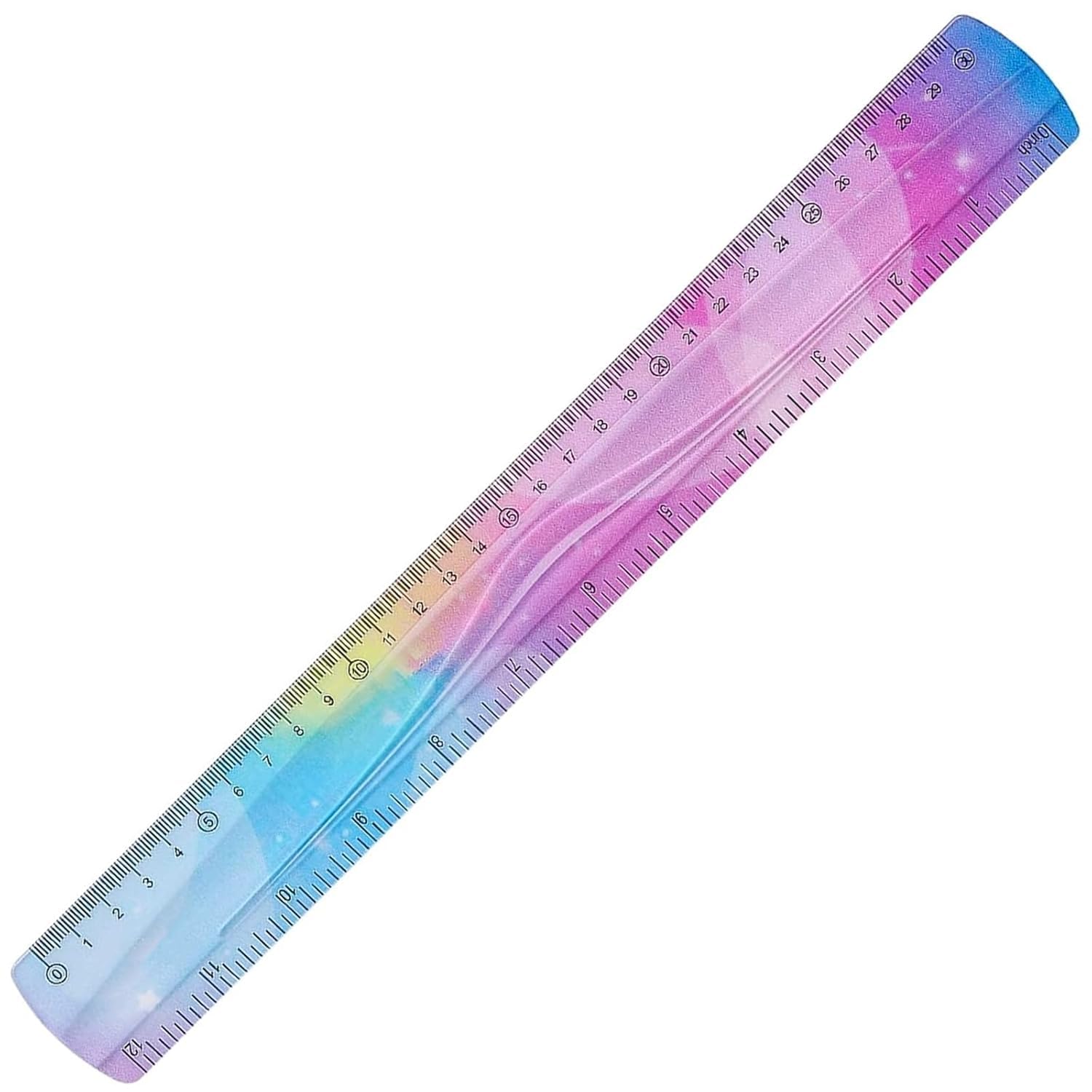30 cm Juego Reglas Flexibles Regla Plástico Colores, Regla de PVC de Colores, Irrompible Regla Blanda Regla Plana Plegable Regla Métrica Recta para la Escuela, Oficina, Hogar, Aula, Niños y Adultos