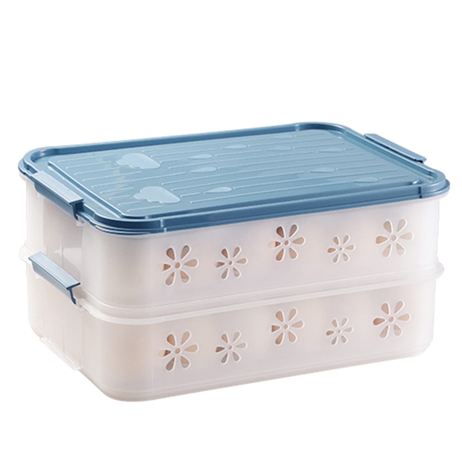 For Smart Stackable Egg Container with Lid/Double Layer Drawer Protect Space Saving Storage Stackable for Refrigerator