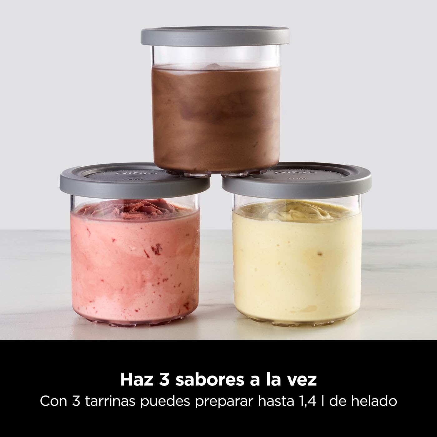 Ninja CREAMi Heladera multifunción, capacidad de 1,4L, 3 tarrinas, 7 programas, Helado, Gelato, Sorbete, Smoothie Bowl, Batido y más, negro/cobre, NC300EUCP — view 11