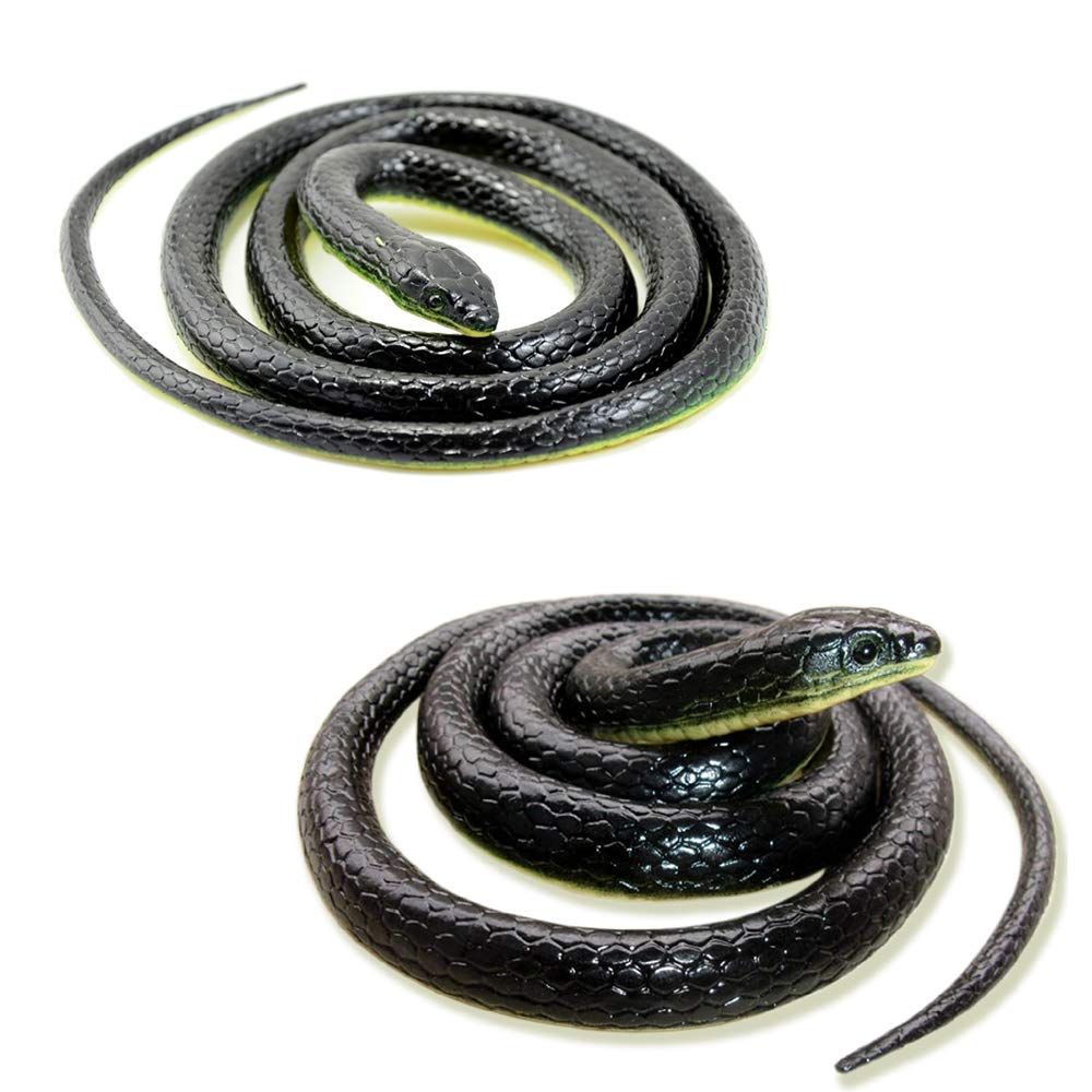 2Pcs/Lot Rubber Lifelike Snakes Scary Gag Gift Incredible Creatures Chain Snakes 47 inch Rain Forest Snake Toys Wild Life Snakes