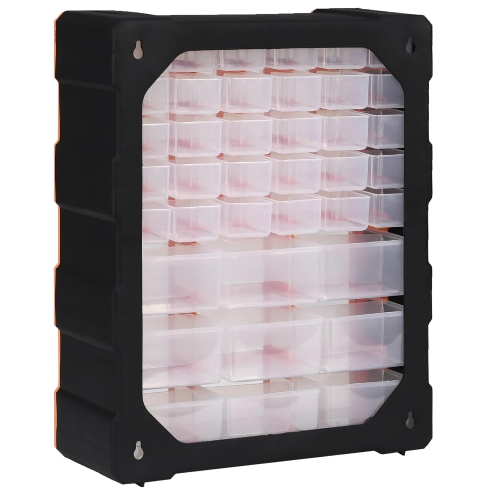 Gecheer Organizador de Herramientas con 39 Cajones - PP, 38x16x47 cm, Naranja y Negro, No Requiere Montaje Modelo YHSLRZJ-147585ES