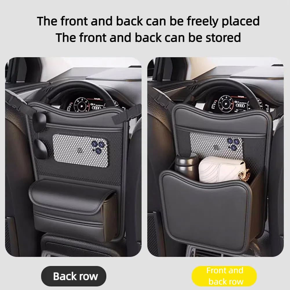 Organizador Asiento Coche para Fiat Sedici/Siena Petra Palio/Strada, Gran Capacidad para Colgar Bolsa Almacenamiento Duradera, Organizador Universal Cuero,Green-Regular Model