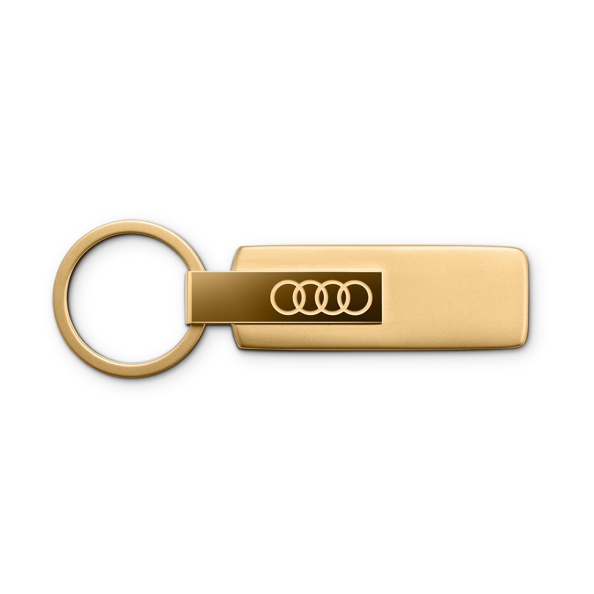 Audi 3182501820 Porte-clés en acier inoxydable avec logo Audi Doré