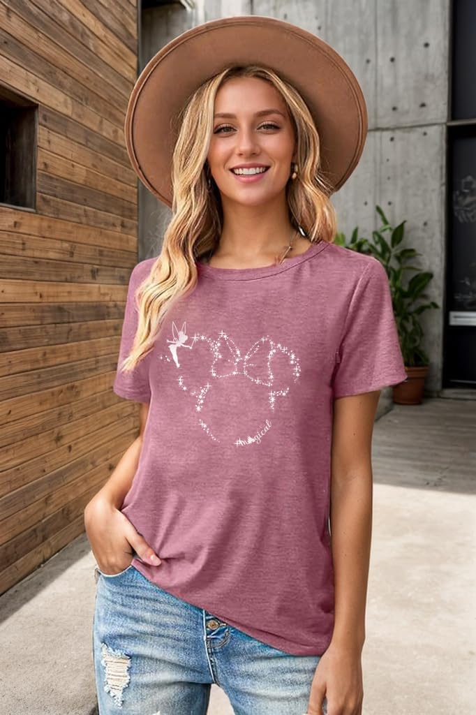 Women Magical Shirts Cute Graphic Tshirts Funny Vacation Holiday Short Sleeve Casual Tee Top - Image 3