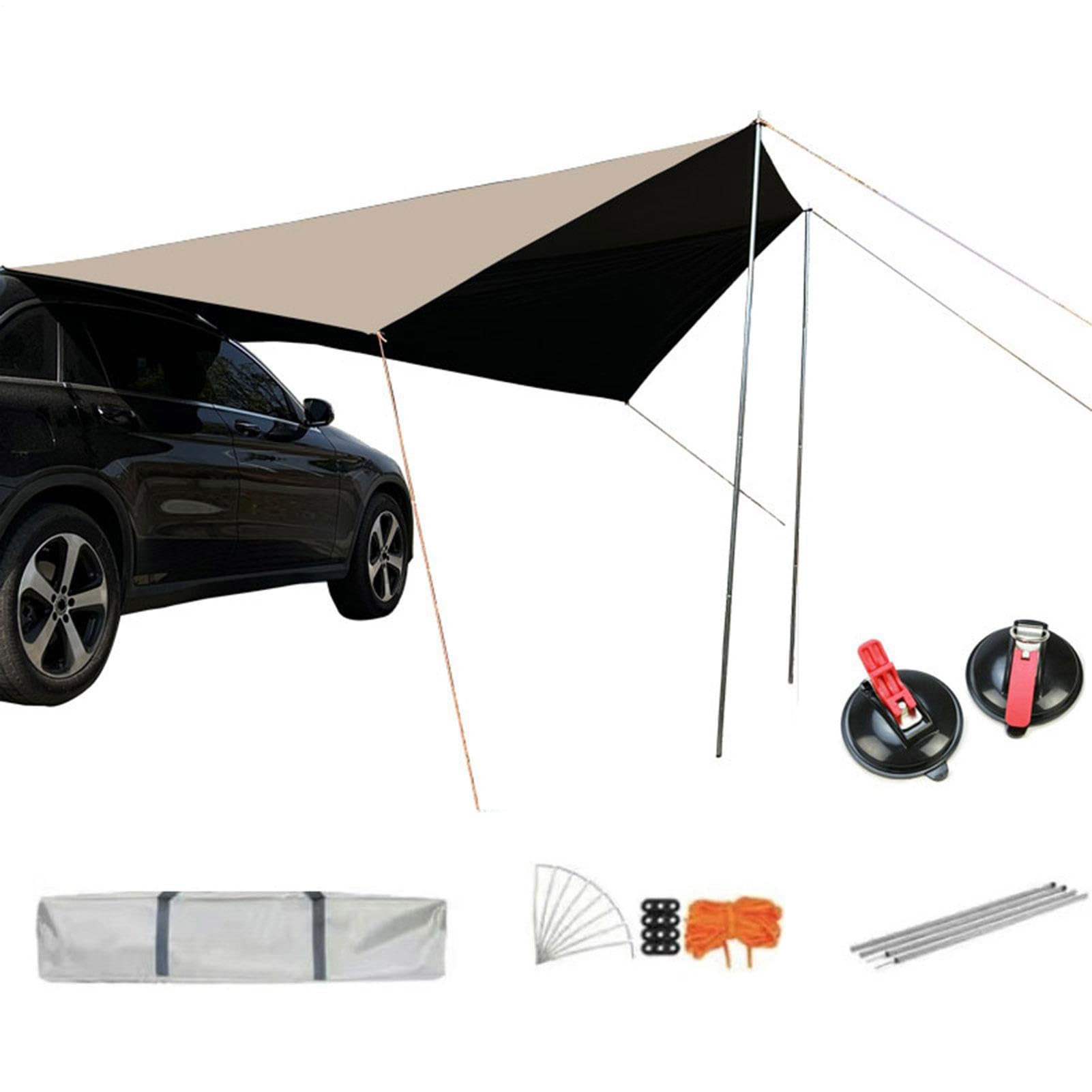 Tendalino per Portellone Auto Tettuccio Impermeabile Protezione UV 2,7 x | Tettuccia Per Portellone Anti-UV E Antivento Per Parcheggio All'Aperto Veicoli Camper SUV Camion Lato Posteriore
