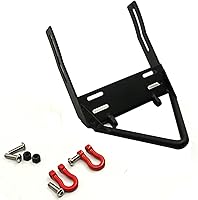 Vista 6 de Parachoques delantero de acero con 2 grilletes de montaje de cabrestante para 1/10 Axial SCX10 RC Modelo Crawler Car #A