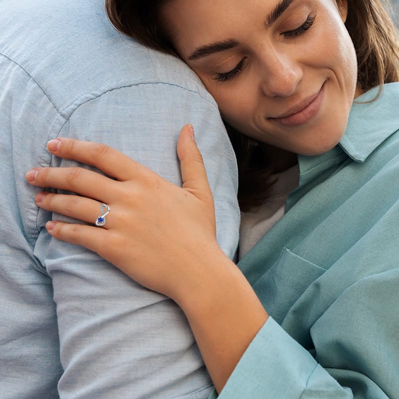 Infinity Promise Rings for Her 925 Sterling Silver Love Heart Engagement Rings for Women Valentine's Day Gift Anniversary Jewelry Size 5-12 - Image 4