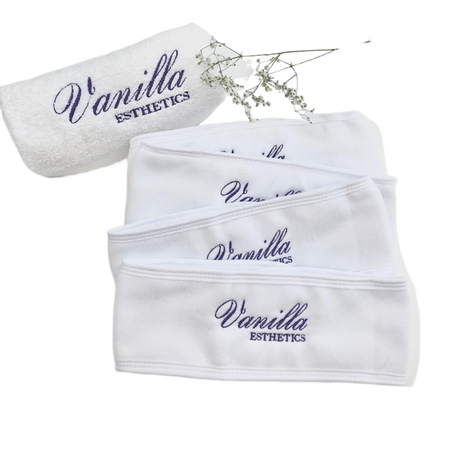 Fasce per capelli regolabili con logo personalizzato, per yoga, spa, bagno, doccia, trucco, viso, cosmetici, fascia per donne e donne, accessori per il trucco, regali personalizzati per