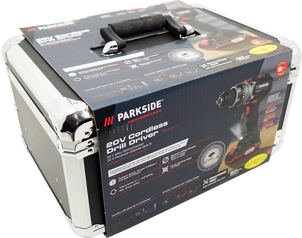 HEADNMORE Bundle – PARKSIDE PERFORMANCE 20 V akumulatorowa wiertarko-wkrętarka zestaw PBSAP 20-Li w zestawie 2 akumulatory + breloczek do kluczy