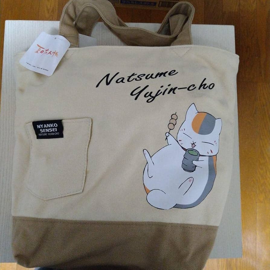 夏目友人帳 トートバッグ ニャンコ先生 描き下ろし ニャンコ先生 紅葉狩りver. BIGジップトートバック