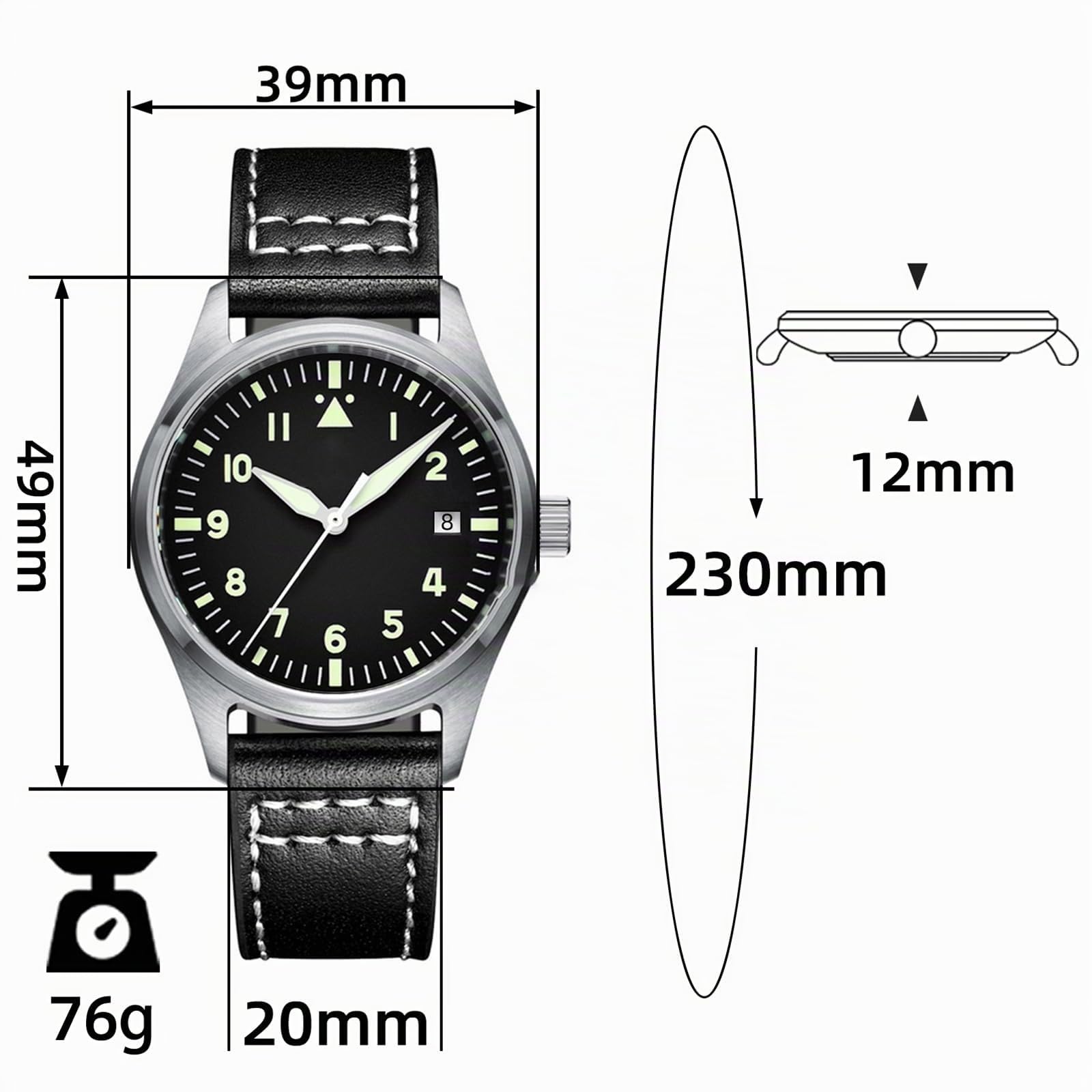 ADDIESDIVE Reloj Automático para Hombre Resistente al Agua Movimiento de 200 Metros NH35/8215 Vintage C3 SuperLuminous Analog uhr AD2048/H2/AD2519