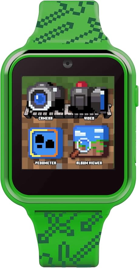Minecraft Touch Screen Interactive Smartwatch 3x Games Built In Selfie Camera Easy To Buckle Strap Fun Character Details On Watch Band Model Min4045az Amazon Co Uk Electronics Photo