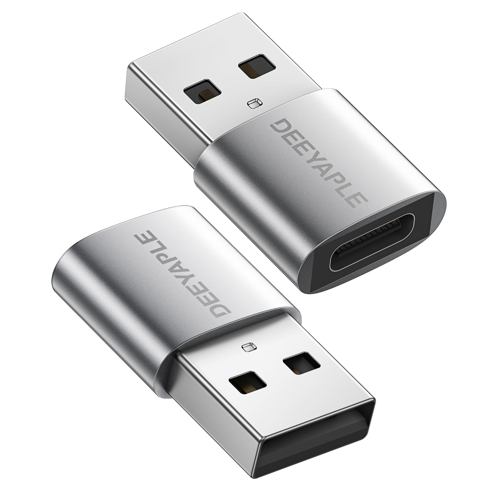 Deeyaple USB to USB C Adapter 2Pack– C Female to A Male Adapter Car Charger Converter for iPad, iPhone 16/15 Pro Max, Galaxy S24/S23, Pad, Air, Mini, Car Play