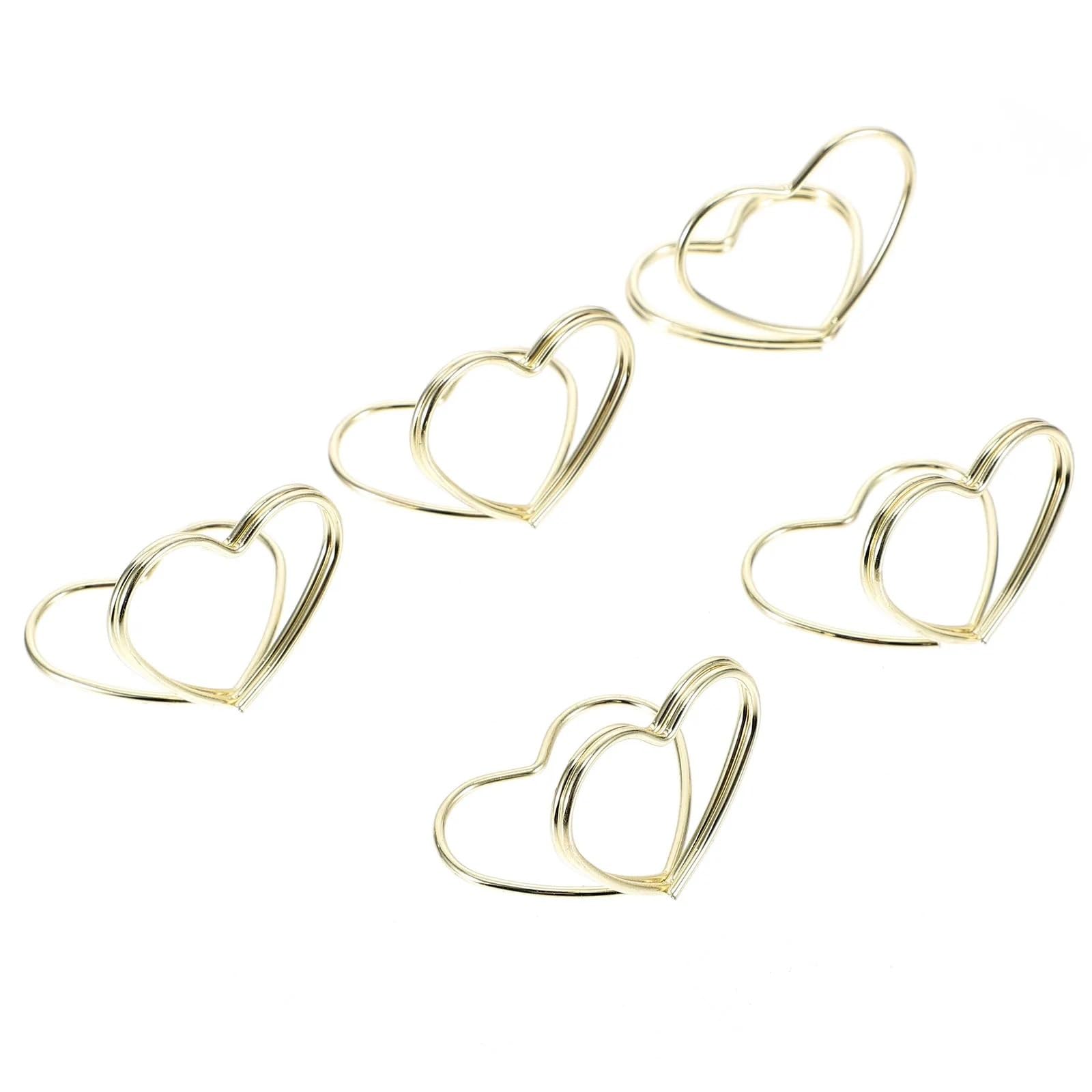 Lot de 50/120 pinces à mémo en métal avec motif cœur élégant pour mariage, anniversaire de mariage, fiançailles, décoration de table, réutilisable, pour tables, magasins, étiquettes, bureau, fête de