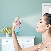 Vista 3 de Botella de spray de niebla fina, botellas de plástico de 3.4 onzas, paquete de 2 botellas de spray de ajuste de maquillaje, aprobadas por la TSA