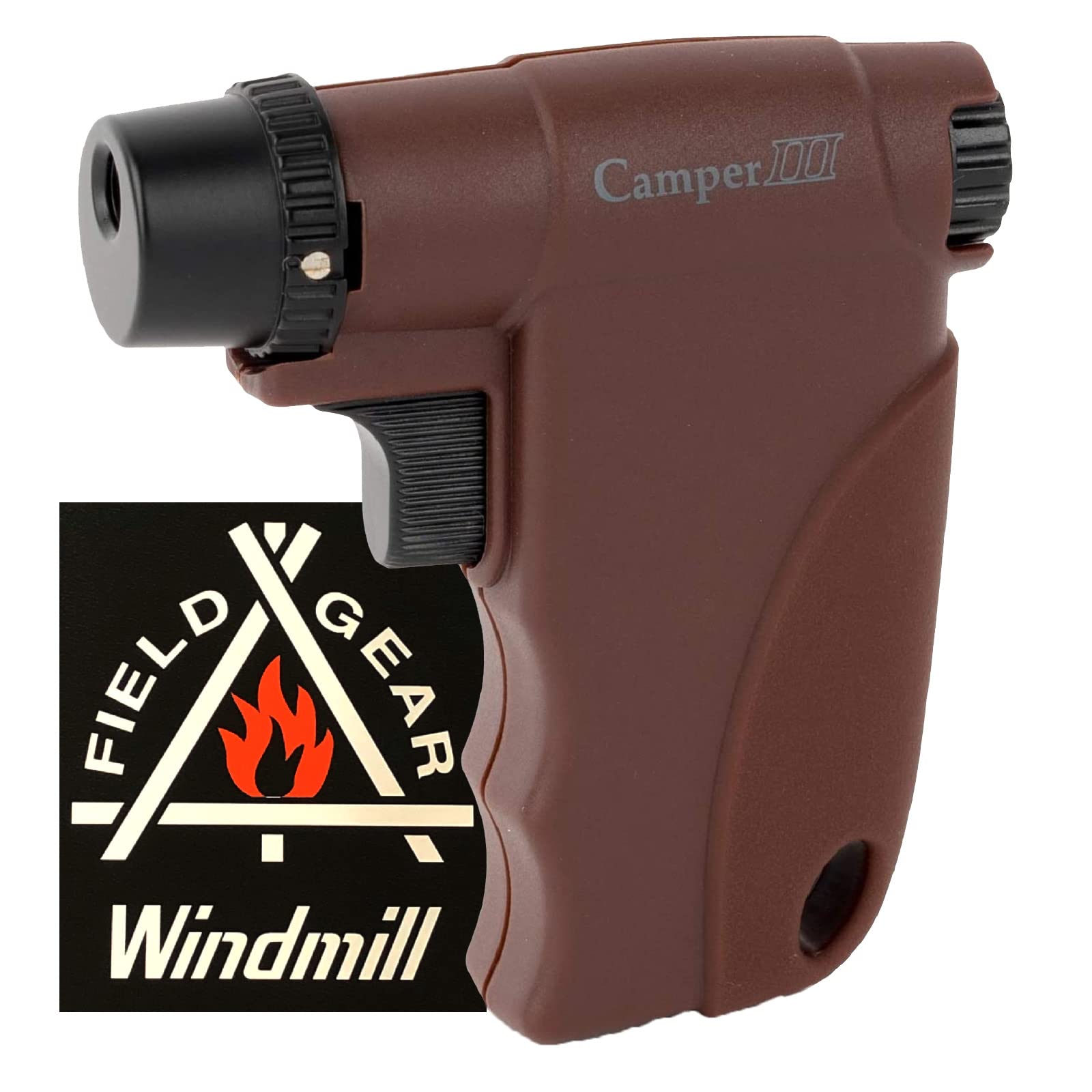 ウインドミル(Windmill) ガスバーナー バーガンディー キャンパー3 ロゴステッカー付き 耐風 充填式 W14-1004K