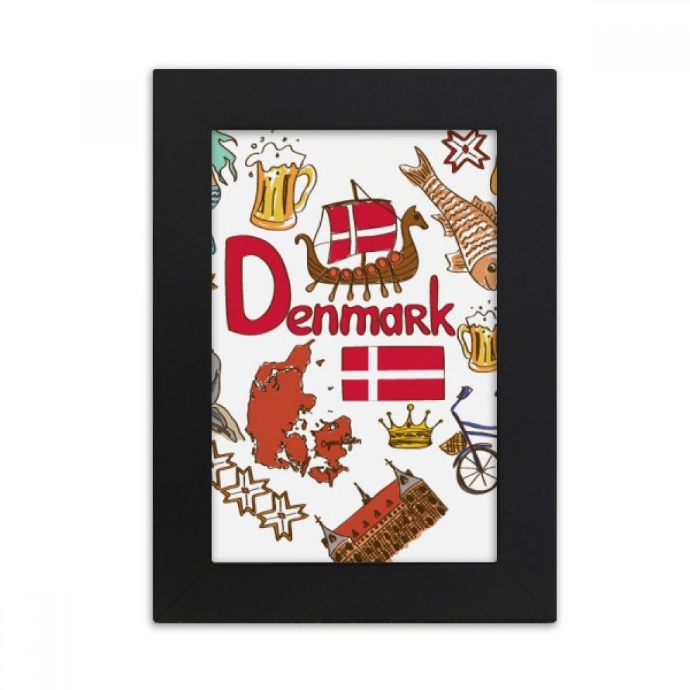 Cadre photo Danemark 10x15 cm noir en bois pour bureau et décoration