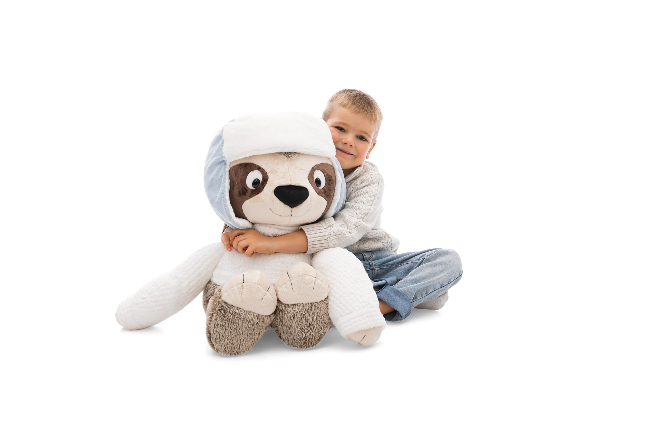 NICI Kuscheltier Faultier Izzy Icetumbler mit Mütze 70cm - beige - Weiches NICI Plüschtier – niedliches Stofftier zum Kuscheln & Spielen – tolle Geschenkidee für Kinder & Erwachsene | 62435