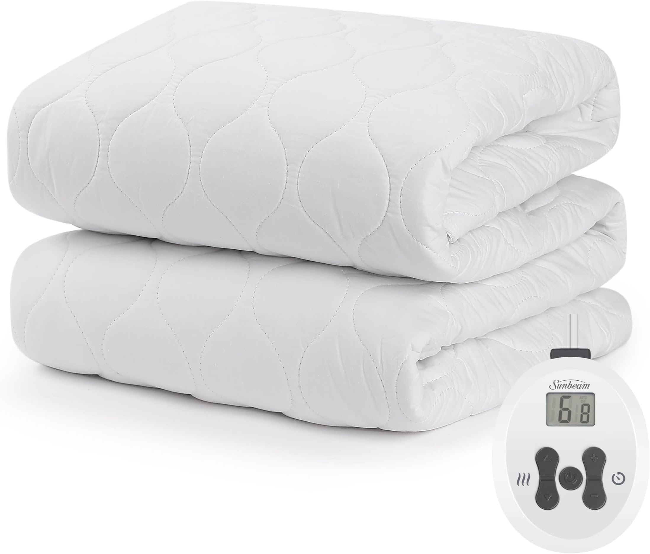 Sunbeam Restful Quilted Water Resistant Heated Mattress Pad - Twin