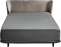 Bedsure Spannbettlaken 90x200cm Boxspringbett Topper - Polyester Mikrofasermaterial Bettlaken 90x200 cm für Matratzenhöhe bis 30 cm, weiches Spannbetttuch Leintuch, Grau