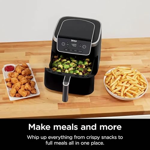 Ninja Air Fryer Pro 5 Quart Capacity, 4-in-1 with 1750 Watts, Dishwasher Safe Nonstick Basket, Crisper Plate (Gray 5QT)
