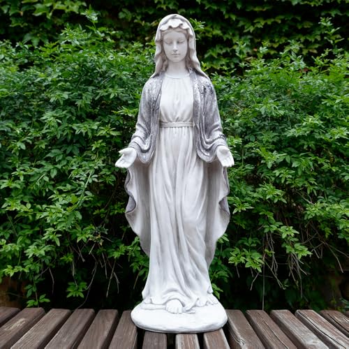 Outdoor Virgin Mary Statue - Blue Garden Blessed Mother