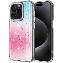 Elfia iPhone 15 Pro Max ile Uyumlu Desenli Parlak Simli Kamera Lens Koruyuculu K l f, Pembe