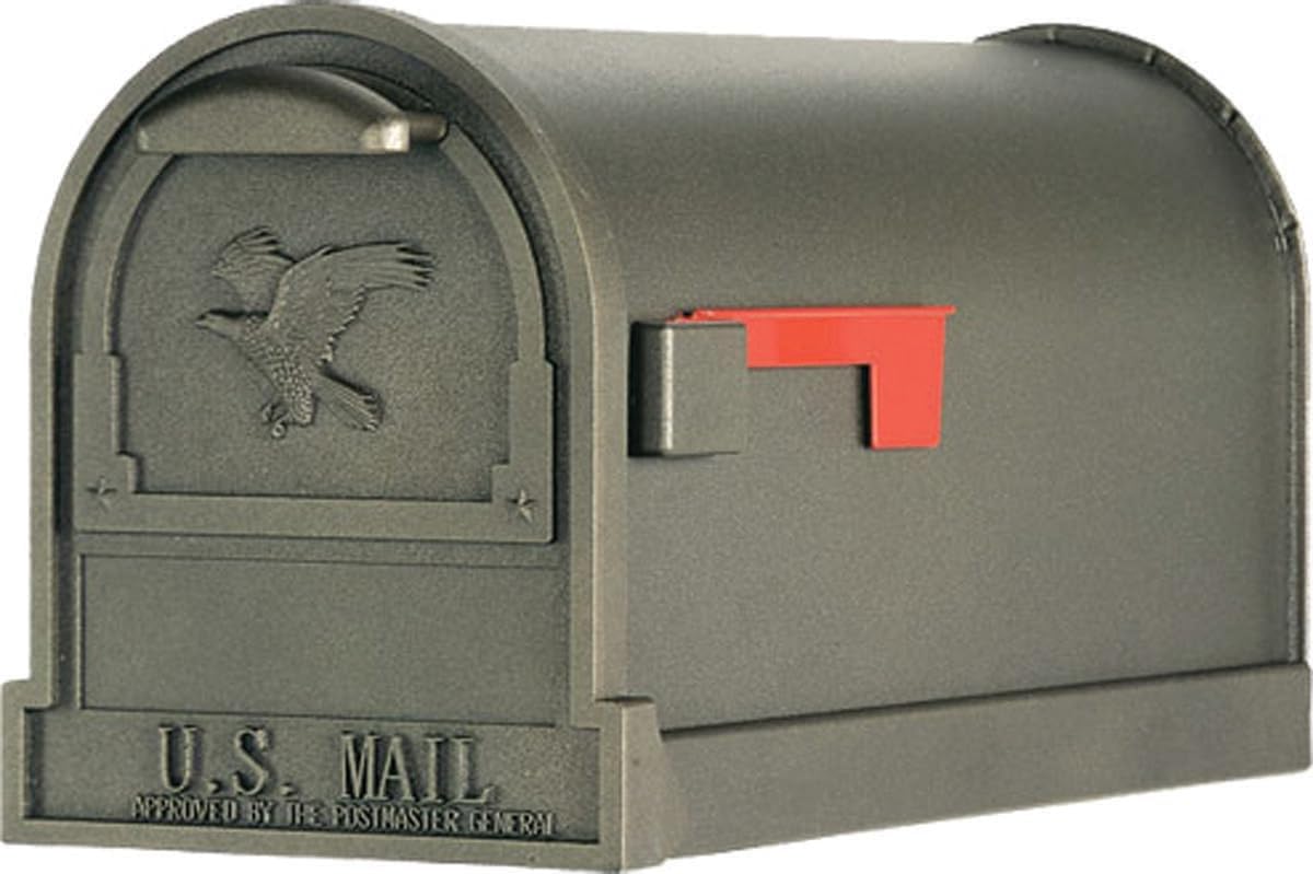 Gibraltar Mailboxes AR15T0AM Mailbox Gibraltar ES Arlington Classic Galvanized Steel Post Mount Bronze Powder Coated