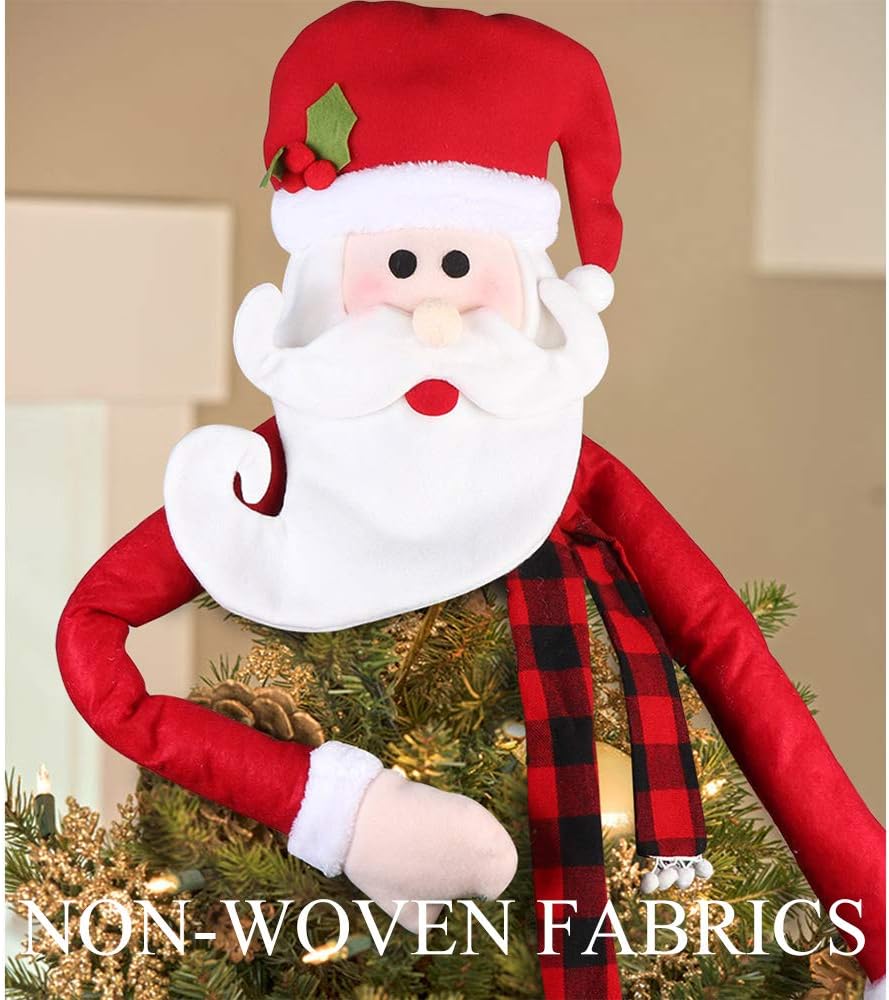 OurWarm Large Santa Christmas Tree Topper for Christmas Tree Decorations