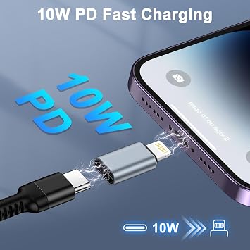 USB C to Lightning Adapter, 2Pack USB C Female to Lightning Male Adapter