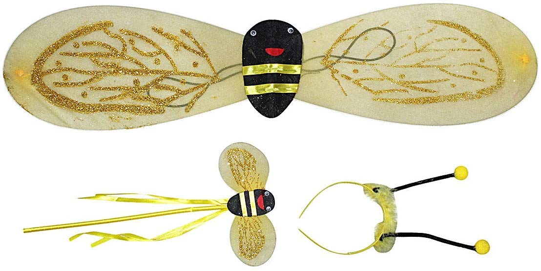 Kaku Fancy Dresses Polyester Honey Bee Wings Fancy Dress Accessories-Yellow-Black|Free Size|For Unisex (B081H9WB37) Amazon Price History, Amazon Price Tracker