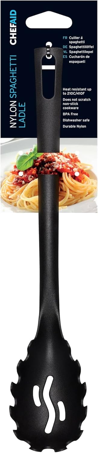 Chef Aid Nylon Spaghetti Spoon (One Size) (Black)