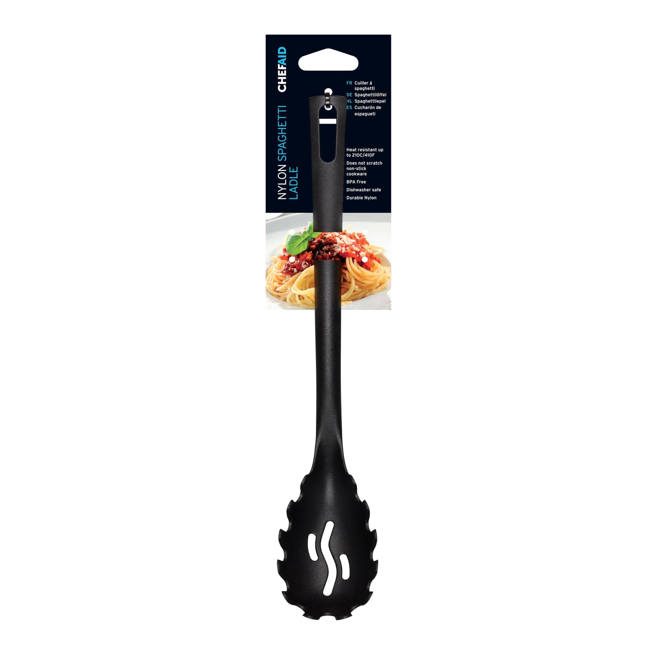 Chef Aid Nylon Spaghetti Spoon (One Size) (Black)