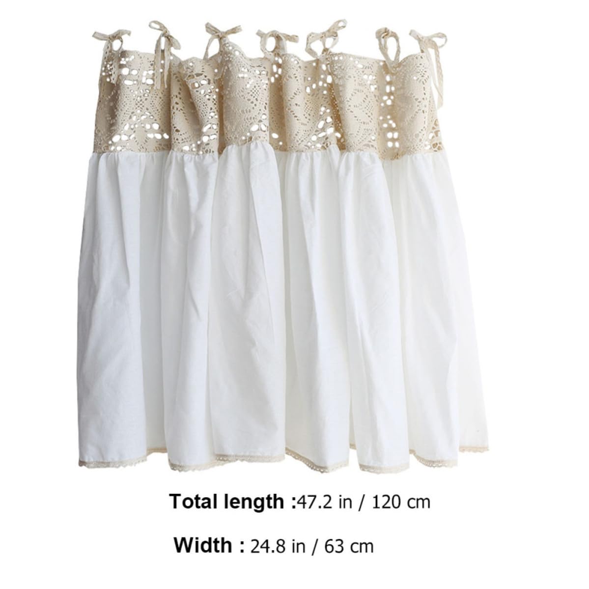 Garneck Rideau Décoration Intérieure en Coton Blanc Style Romantique pour Fenêtre Court Légère et Élégante Cuisine ou Café