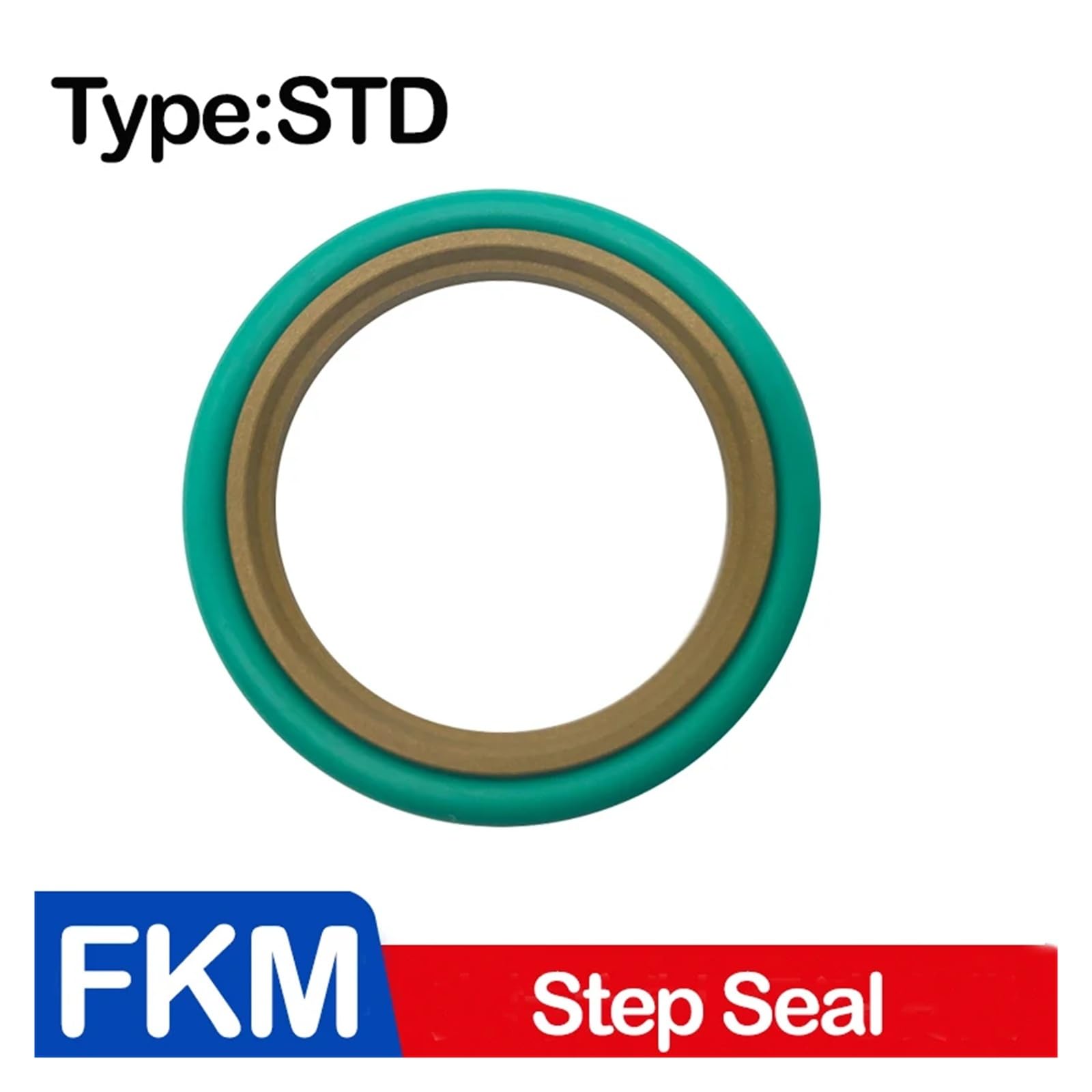 Uszczelnienie stopniowe FKM STd-uszczelka olejowa złącza obrotowego z pierścieniem PTFE i pierścieniem O-ring FKM do zastosowań hydraulicznych, 1 szt.(6.8mm)