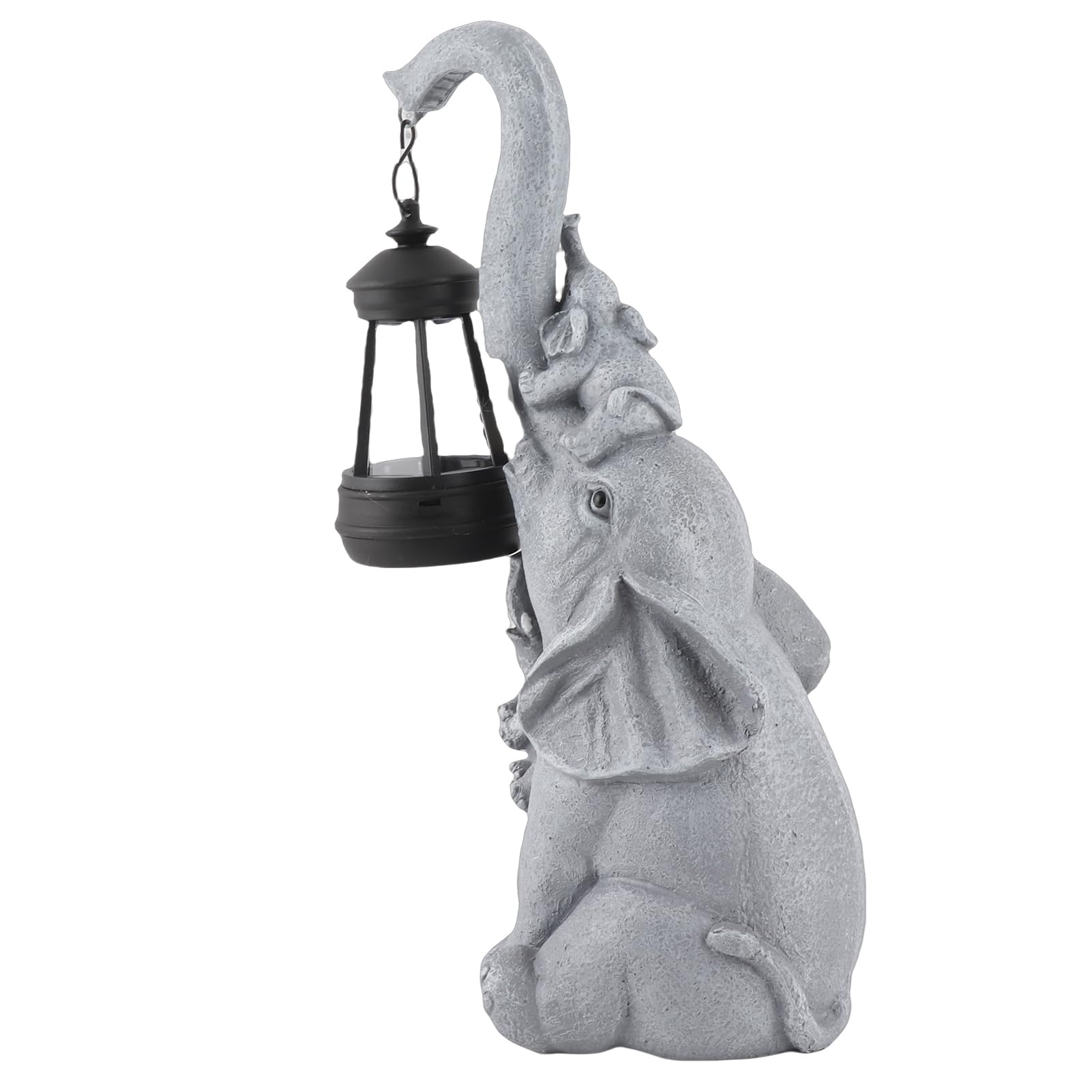 Statua del Giardino Solare Dell'elefante Bella Madre del Bambino Figurine Lanterna Scultura per la Decorazione Esterna Materiale in Resina