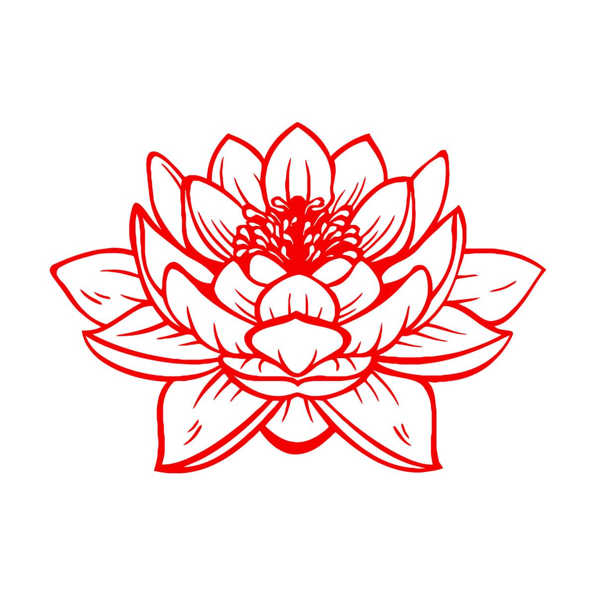 Lotus Flower Buddha Yoga Studio Meditation Wall Stickers Paster Paper 48x74.6cm Art Decoration Large red
