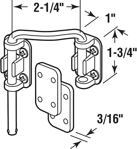 Miniatura 2 de Prime-Line U 10537 - Cerradura de lazo de alta seguridad de acero niquelado de 2-1/4 pulgadas para mano izquierda (paquete individual)