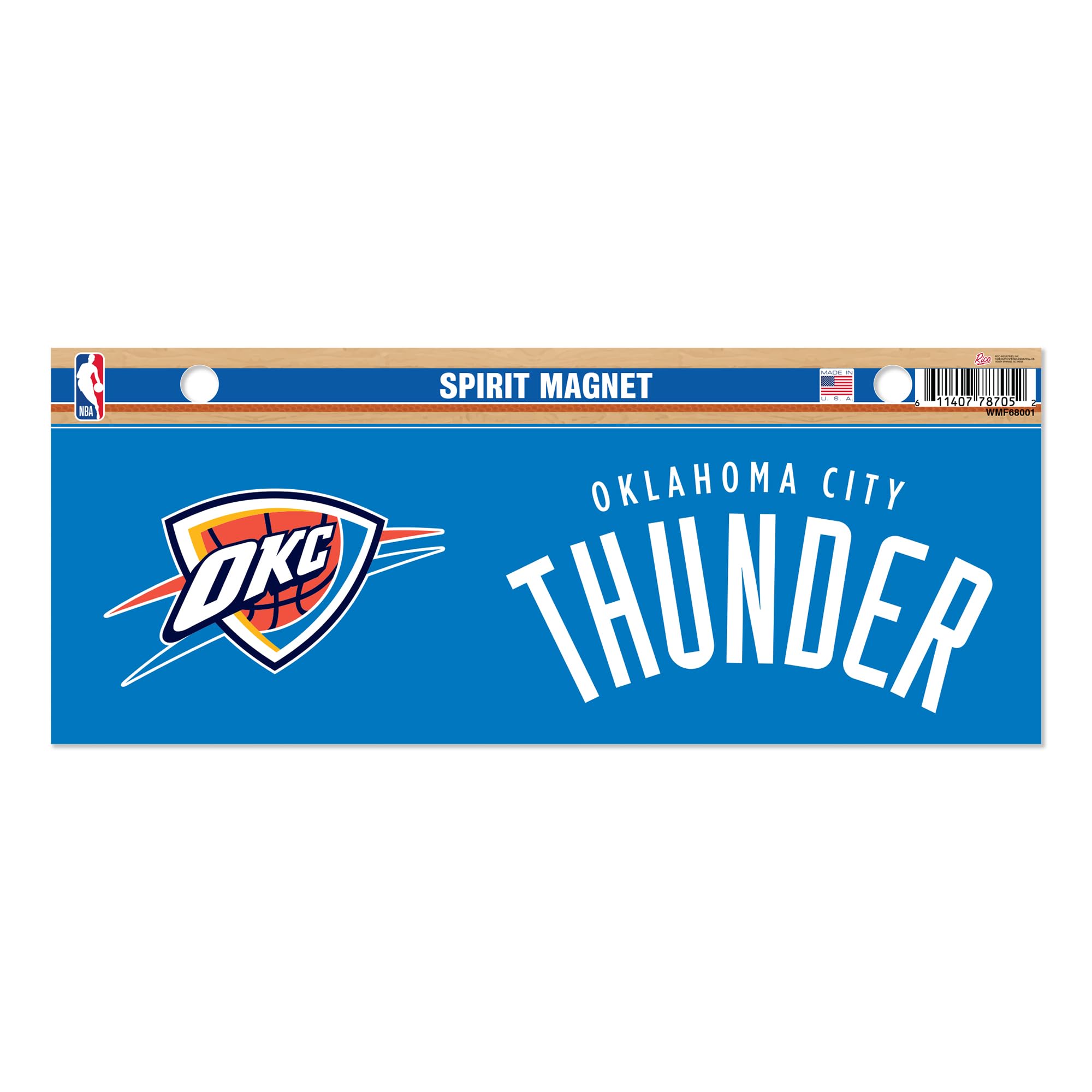 Rico Industries NBA Basketball Oklahoma City Thunder 4 x 10 Team Spirit Magnet - Car, Home Décor - Refridgerator, Office, Kitchen