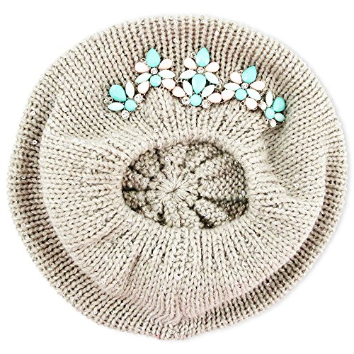 Girls' Big Embellished Stones Beret3