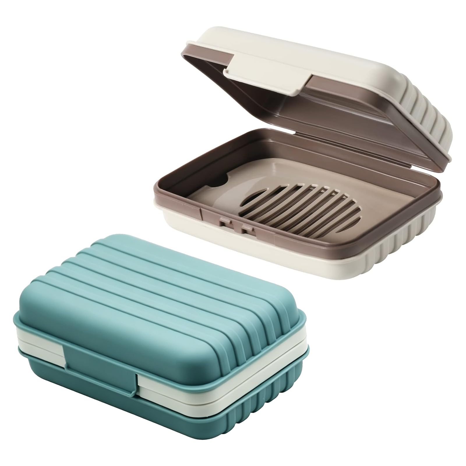 2 Pcs Travel Soap Dish with Lid, Elegant Bar Soap Holder Travel, Minimalist Traveles Soaps Case with Drainage, Soaps Box Travels Suitable for Bathroom Kitchenuse