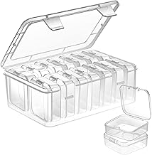 12 Pcs Transparent Jewelry Organizer Box Set, Plastic Storage Cases for Earrings, Ear Studs, Rings, Necklace, Multi Purpose Small Storage Case for DIY Crafting, Beading, Diamond Painting