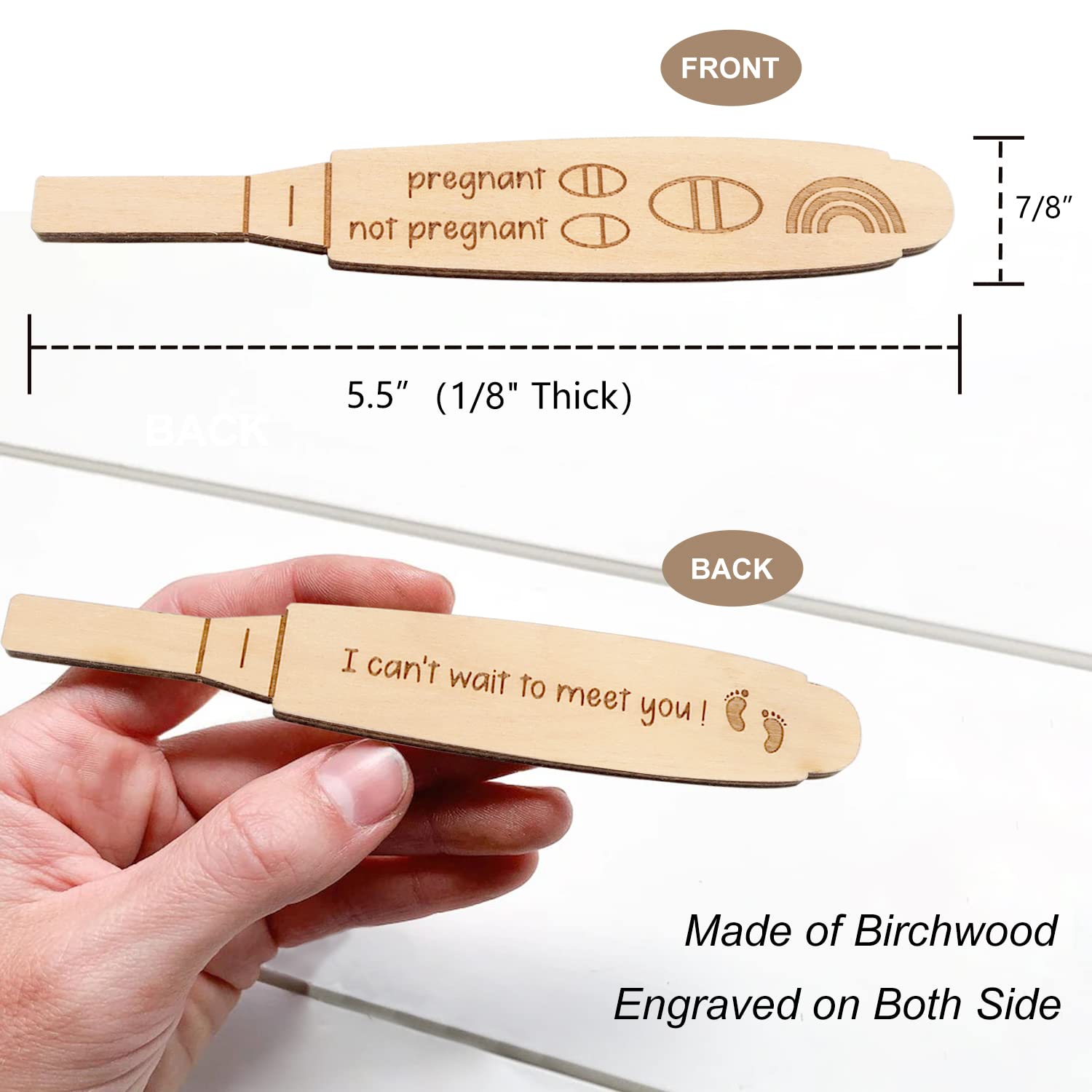 Blinking Stars Surprise Pregnancy Announcements for Dad Grandparents Aunt Uncle - Wooden Positive Pregnancy Test & Keepsake Box - Baby Announcement Ideas Gift for Grandma Auntie Boyfriend image 2