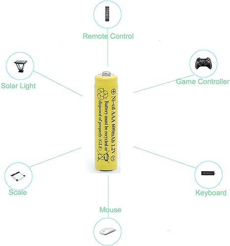 Miniatura 7 de XUNTU Batería solar AA 1.2V 800mAh NiCd Combo con AAA 1.2V 600mAh NiCd para luces de jardín exteriores
