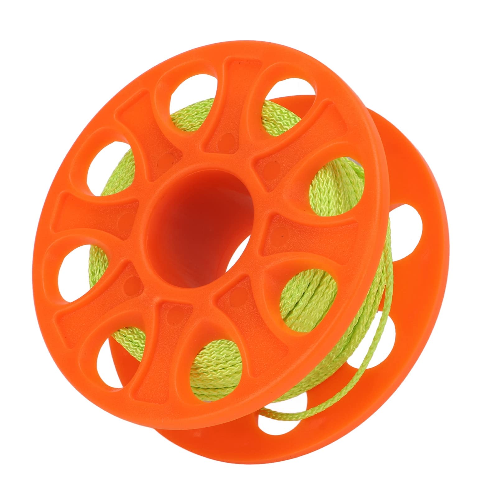 Diving Finger Reel Scuba Reel Orange with 30m Fluorescent Green Line and Double End Hook for Underwater Sports Ideal for Reel or Short Distance Exploration
