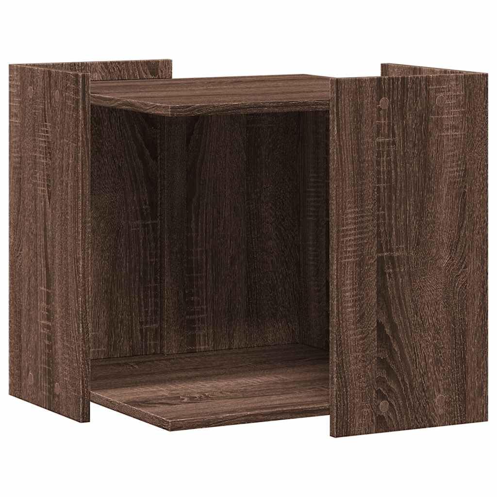 Katzentoilette Versteck in Eichen-Optik, Katzenhaus als Beistelltisch, diskreter Katzenklo Schrank aus Holzwerkstoff, 53x53x51 cm, platzsparendes Katzenmöbel für Katzenzubehör